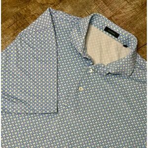 Turtleson‎ Mens Blue Beach Ball Print Performance Golf Polo Shirt Size Large